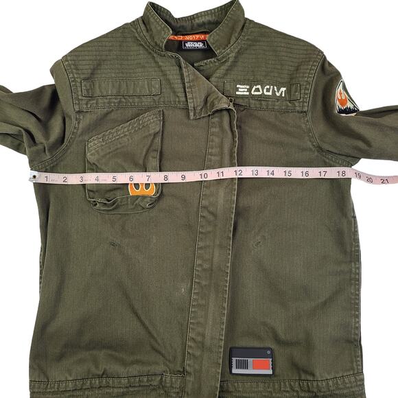 Disney Star Wars Galaxys Edge Resistance Logo Jacket Green Spire Outpost Size XS - Picture 3 of 6